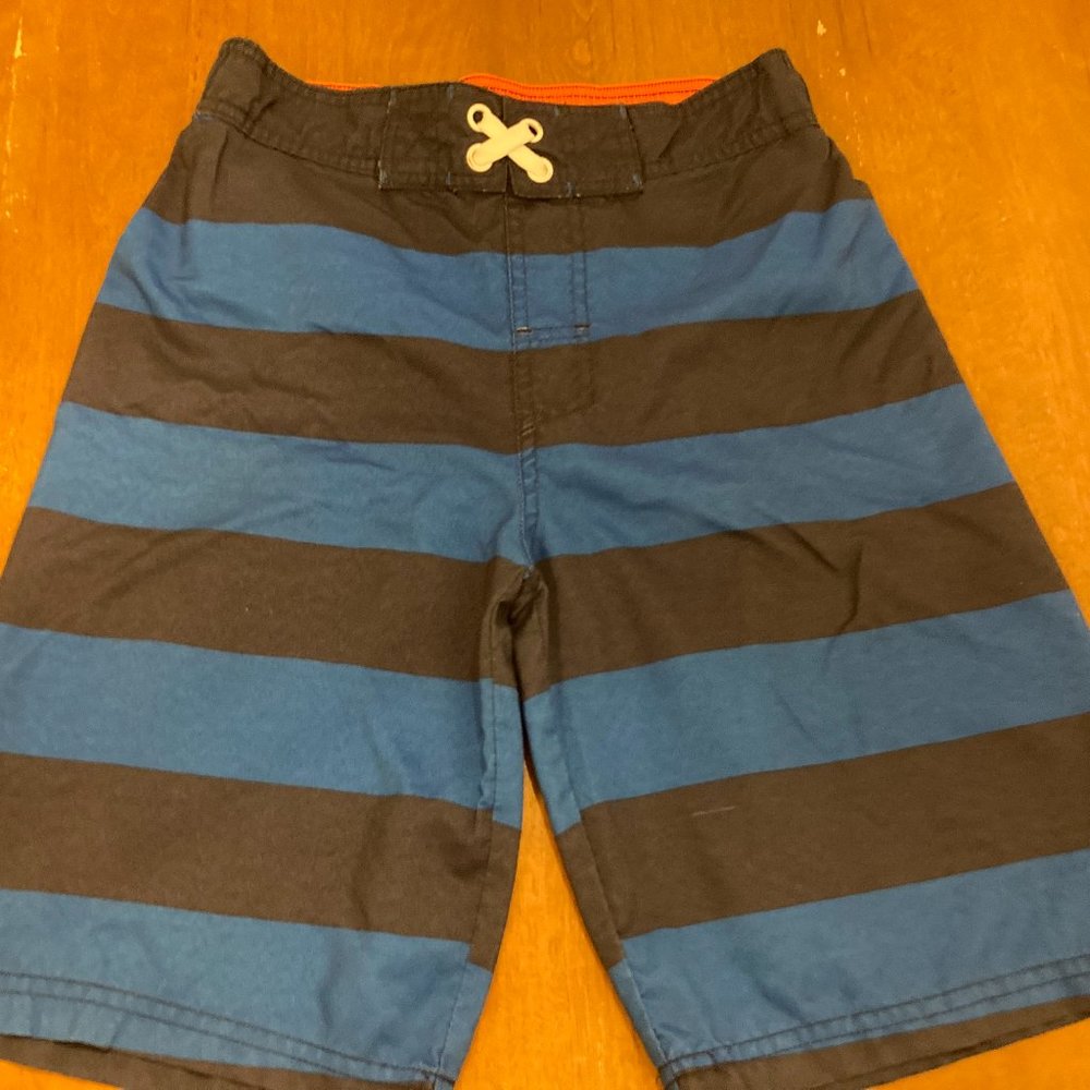 Cat & Jack | Blue Striped Swim Trunks - Boys SZ Large